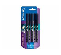 Pilot V7 - Penna roller con inchiostro liquido, 0,7 mm, confezione da 5, colore: Nero