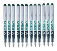 Pilot V Pen - Penna stilografica usa e getta, confezione da 12, colore: Verde
