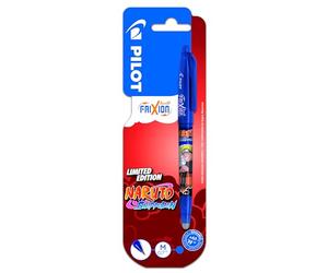PILOT x NARUTO - 1 FriXion Ball - Penna cancellabile, edizione limitata, Naruto Shipudden, penna roller ricaricabile, colore: blu, punta media