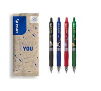 PILOT x ONE PIECE - Set di 4 G2 + 4 adesivi - Penne roller a inchiostro gel retraibili e ricaricabili - Edizione limitata One Piece - Nero, Blu, Rosso, Verde - Punta media