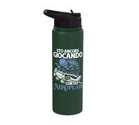 Pilota Aereo Sto Ancora Giocando Con Gli Aeroplani Stainless Steel Insulated Water Bottle