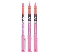 Pilota BX V5 Pink Hi-Tecpoint Penna extra sottile Pennello da 0,5 mm punta di pezzi 0,3 mm Larghezza (confezione di 3)