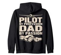 Pilota di Professione papà da Passione Aviazione Padre Felpa con Cappuccio