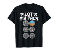 Pilots Six Pack Funny Flight Instruments Aviation Humor Gift Maglietta