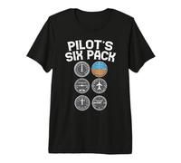 Pilots Six Pack Funny Flight Instruments Aviation Humor Gift Maglietta Premium