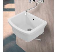 Pilozzo lavanderia sospeso 48x44 cm in ceramica bianco per interno ed esterno