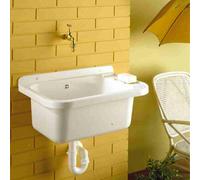 Pilozzo lavandino a parete in resina Pilozzi lavanderia sospeso Mongardi esterno