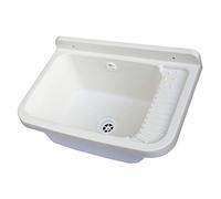 Lavabo lavatoio in resina antiurto per esterno cm 60x48x28h completo accessori