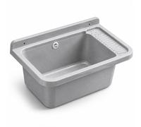 Pilozzo Parete in Resina Grigio Granito 59x39x28 completo con sifone di Scaric