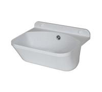 Pilozzo sospeso 46x36 in resina bianco pietra con fissaggi e scarico