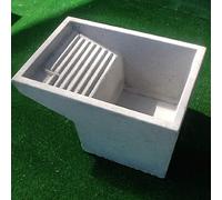 PILOZZO USO LAVANDERIA IN CEMENTO GRIGIO 55X39X H30 con piletta e biscione