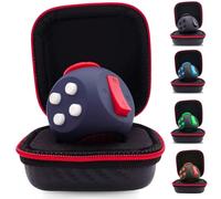 PILPOC theFube Fidget Cube - Deluxe Authentic Fidget Toys for Adults & Kids - Premium Protective Case, Stress Cube, Anxiety Toys, ADHD, OCD, Autism (Blue, White & Red)