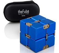 PILPOC theFube Infinity Cube Fidget Desk Toy - Cubo magico infinito in alluminio di alta qualità con custodia esclusiva, robusto, pesante, allevia lo stress e l'ansia, per ADD, ADHD, OCD (blu)