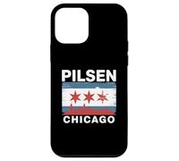 Pilsen, Chicago, quartiere, orgoglio, bandiera, skyline città, Illinois Custodia per iPhone 12 mini