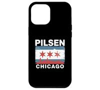 Pilsen, Chicago, quartiere, orgoglio, bandiera, skyline città, Illinois Custodia per iPhone 12 Pro Max