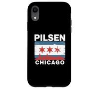 Pilsen, Chicago, quartiere, orgoglio, bandiera, skyline città, Illinois Custodia per iPhone XR