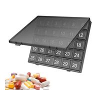 Pilulier mensile - Boîte à pilules 30 jours avec compartiments individuels | Organisateur de médicaments grande capacité idéal pour vitamines, compléments, rangement facile, design portable, parfait