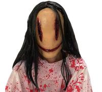 PILUZEAT Demone Maschera di Adulti Uomini Donne Halloween Horror integrale in Lattice Sanguinante Mostro Fantasma Universale Cosplay Carnevale Mascherata Riunioni di famiglia Feste a tema