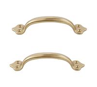 PILYON Maniglia Del Cassetto 2Pezzi Maniglia In Ottone Retrò Stile Manopola Per Cassetto Gratuita Maniglia Per Porta Dell'Armadio Del Guardaroba In Legno Vecchio Stile,Lunghezza 90mm[Tipo Spessore]