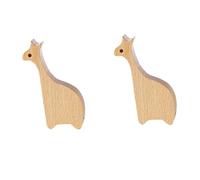 PILYON Maniglie Ante Armadio 2 Pezzi Faggio Star Moon Cloud Maniglia Per Cassetto Maniglia In Legno Appendiabiti Porta Dell'Armadio Senza Punzonatura,Giraffa