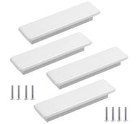 PILYON Maniglie Cassetti 4 Pezzi Maniglia Per Armadio Per Camera Dei Bambini Colore Anta Armadio Maniglia In Legno Massello Maniglia Per Cassetto Distanza Tra I Fori 96mm Bianco