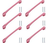 PILYON Maniglie Da Cucina 6 Pezzi Pomelli E Maniglie Per Guardaroba Camera Dei Bambini Pomelli Per Porte Dell'Armadio Cassettiera Maniglie Colorate,Rosa 128mm