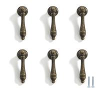 PILYON Maniglie Da Cucina 6 Pezzi Singolo Foro Bronzo Verde Porta Dell'Armadio Guardaroba Maniglia Retrò Pomello In Lega Di Zinco Pomello Per Porta Piccola Goccia D'Acqua Verde Bronzo