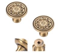 PILYON Maniglie Per Mobili Nascoste 2Pezzi Ottone Antico Pomelli E Maniglie Guardaroba Cassetto Porta Armadio Bronzo Verde Maniglia In Rame Puro,C69 Diametro35mm