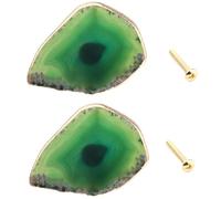 PILYON Pomelli Per Mobili 2Pezzi Pomelli E Maniglie In Onice In Ottone Per Ante Armadietti Cassettiere Verde Diametro 50-90mm