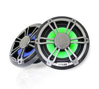 PIMAR Coppia di casse marine 150W LED barca gommone nautica accessori (4 CASSE)