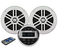 PIMAR Kit stereo con casse bianche radio bluetooth accessori barca gommone nautica (2 CASSE)