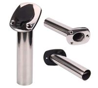 Pimar - PORTACANNA Incasso Inox 316 per Barca Inclinato Tappo Nero