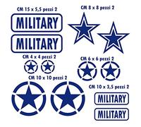 Pimastickerslab Kit 12 Adesivi Stella Militare US Army USA Marines War 4x4 off Road Auto Camper Decalcomanie Scegli Colore e Misura -cod. 1656- (049 Blu Royal, Opaco (Matt_Opaque_undurchsichtig))