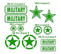 Pimastickerslab Kit 12 Adesivi Stella Militare US Army USA Marines War 4x4 off Road Auto Camper Decalcomanie Scegli Colore e Misura -cod. 1656- (064 Verde Lime, Opaco (Matt_Opaque_undurchsichtig))