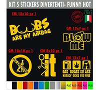 Pimastickerslab Kit Adesivi Divertenti Milf Porn Tette Fake Taxi Bang bross brazzer hub Auto Moto Casco Decalcomanie Scegli Colore -cod.1695 (021 Giallo)