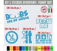 Pimastickerslab Kit Adesivi Divertenti Milf Porn Tette Fake Taxi Bang bross brazzer hub Auto Moto Casco Decalcomanie Scegli Colore -cod.1695 (053 Blu Leggero)