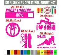Pimastickerslab Kit Adesivi Divertenti Milf Porn Tette Fake Taxi Mutandine Bang bross brazzer hub Auto Moto Casco Decalcomanie Scegli Colore -cod.1696 (046 Rosa Fluo)
