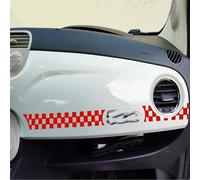 Pimastickerslab Kit Adesivi Stripes Strisce Adesive per Cruscotto compatibile con Fiat 500 Cinquecento Striscia Stickers Adesivo Auto Decal Tuning Scacchiera 2437 (032 Rosso)