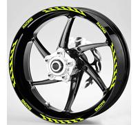Pimastickerslab Set Completo Adesivi Strisce Cerchi Ruote Moto 17 Pollici Stripes Filetto Cerchioni Gomme Race Sport Decal Racing Stickers Strips Universale RT0022 (029 Giallo Fluo)