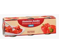 Pimientos Asados Rojos Tiras, 80g, Conserva de Pimientos Rojos Asados en Tiras, pack 4