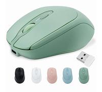 PiMivco Mouse wireless ricaricabile, mouse Bluetooth per laptop/iPad/MacBook Pro/Air, mouse silenzioso per PC/Surface Pro/Lenovo/Samsung Table, mouse portatile sottile (verde)