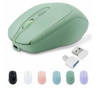 PiMivco Mouse wireless ricaricabile, mouse Bluetooth per laptop/iPad/MacBook Pro/Air, mouse silenzioso per PC/Surface Pro/Lenovo/Samsung Table, mouse portatile sottile (verde)