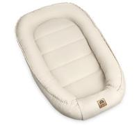 PIMKO Baby Nest, paracolpi per neonati e neonati, 100% cotone, adatto per la casa, 55 x 90 cm (beige con patta)
