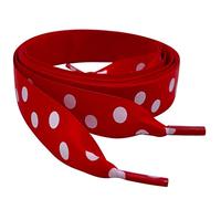 Pimp My Shoes - Lacci per scarpe da ginnastica con nastro a pois rossi per Converse Lo e Hi Top, con il nostro logo Aglets, A pois rossi., 65cm / 25"