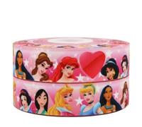 Pimp My Shoes - Nastro regalo con le principesse Disney, 2 m x 22 mm, rosa con stelle
