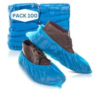PimPam Factory - (Pack 100) Copriscarpe Usa e Getta in Polietilene - Impermeabile - Blu - Copriscarpe Usa e Getta per la Casa o Copriscarpe Usa e Getta per le Scarpe da Lavoro