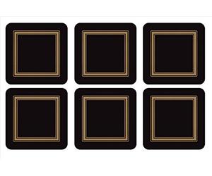 Pimpernel - Box 6 sottobicchieri - Square - Classic Black