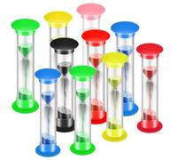 PIMXL 10 Pezzi 5Mins Clessidra Timer, Clessidra Set Sabbia Timer Clessidra Timer, Set Clessidra Sabbia Colorata per Lavarsi i Denti, Scuola, Ufficio, Attività a Tempo (Colori Casuali)