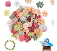 PIMXL 100Pcs Fiori Artificiali, Multicolor Mini Margherita Fiori, artificiali margherita artificiale per fai da te torta corona imballaggio, Ghirlanda Scrapbooking Accessori Artigianali