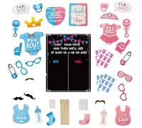 PIMXL 85 Pz Gender Revealm, Set Poster Baby Shower Adesivi Boy or Girl, Feste di Svelamento del Sesso del Bambino, Baby Shower Anniversario Nascita Festa Gender Reveal Party Voti Compleanno